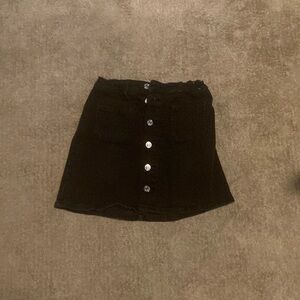 Girls Button up Black Jean skirt